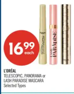Shoppers Drug Mart L'ORÉAL TELESCOPIC, PANORAMA or LASH PARADISE MASCARA offer