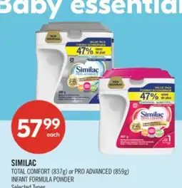Shoppers Drug Mart SIMILAC TOTAL COMFORT (837g) or PRO ADVANCED (859g) INFANT FORMULA POWDER offer