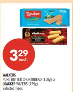 Shoppers Drug Mart WALKERS PURE BUTTER SHORTBREAD (150g) or LOACKER WAFERS (175g) offer