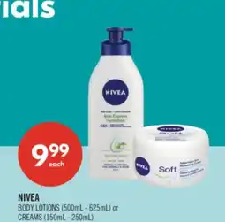 Shoppers Drug Mart NIVEA BODY LOTIONS (500mL - 625mL) or CREAMS (150mL - 250mL) offer