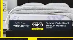 Leon's Tempur-Pedic React 2.0 Medium Twin Mattress 10 inches offer