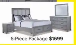Leon's Fog 6-Piece Full Bedroom Package - White, Black offer