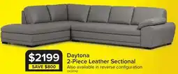 Leon's Daytona Leather 2-Piece Sectional with Left-Facing Chaise - Light Grey offer