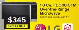 Leon's LG Stainless Steel Smart Over-the-Range Microwave (1.8 cu. ft.) - MVEM1825X offer