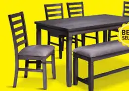 Leon's Breeze 6-Piece Dining Set - Dark Grey offer