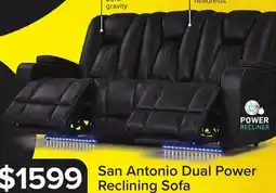 Leon's San Antonio Dual Power Reclining Sofa - Grey offer
