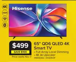 Leon's Hisense 65 4K Smart QLED TV - 65QD6QF offer