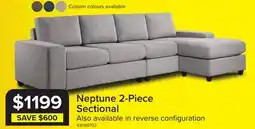 Leon's Neptune 2-Piece Sectional with Reversible Chaise - Grey offer