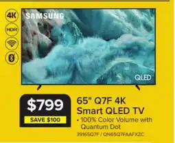 Leon's Samsung 65 4K Smart Q7F QLED TV - QN65Q7FAAFXZC offer