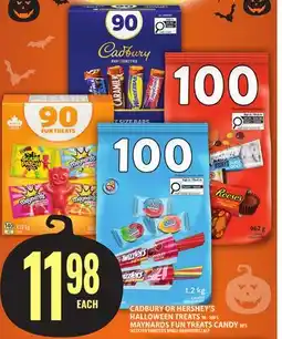 Food Basics CADBURY OR HERSHEY'S HALLOWEEN TREATS 90-100 MAYNARDS FUN TREATS CANDY 90 offer