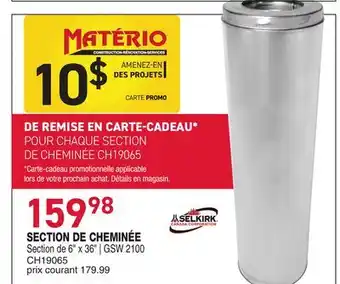 Matério SECTION DE CHEMINÉE Matério offer