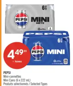 Pharmaprix PEPSI Mini Cans offer