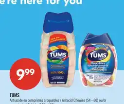 Pharmaprix TUMS Antacid Chewies (54 - 60) or Tablets (140 - 160) offer