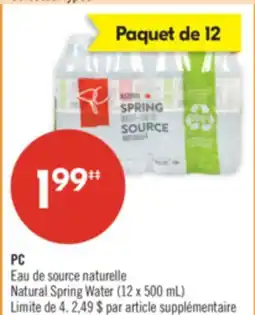 Pharmaprix PC Natural Spring Water offer