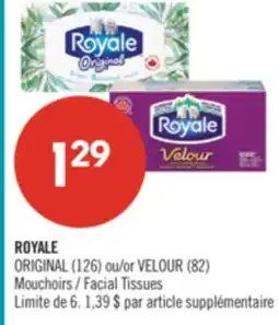 Pharmaprix ROYALE ORIGINAL (126) or VELOUR (82) Facial Tissues offer