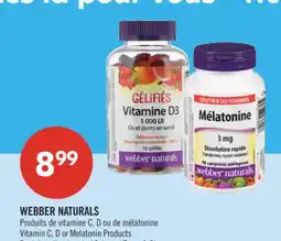 Pharmaprix WEBBER NATURALS Vitamin C, D, or Melatonin Products offer