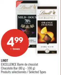 Pharmaprix LINDT EXCELLENCE Chocolate Bar offer