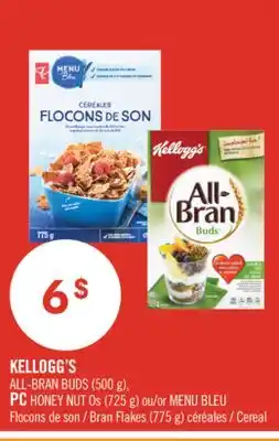 Pharmaprix KELLOGG'S ALL-BRAN BUDS (500 g), PC HONEY NUT Os (725 g) Cereal offer
