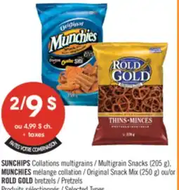 Pharmaprix SUNCHIPS Multigrain Snacks (205 g), Original Snack Mix (250 g) or ROLD GOLD bretzels offer
