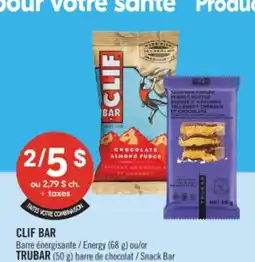 Pharmaprix CLIF BAR Energy (68 g) or TRUBAR (50 g) Snack Bar offer