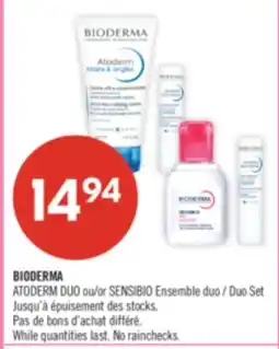 Pharmaprix BIODERMA ATODERM DUO or SENSIBIO Ensemble Duo Set offer