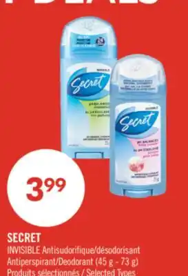 Pharmaprix SECRET INVISIBLE Antiperspirant/Deodorant offer