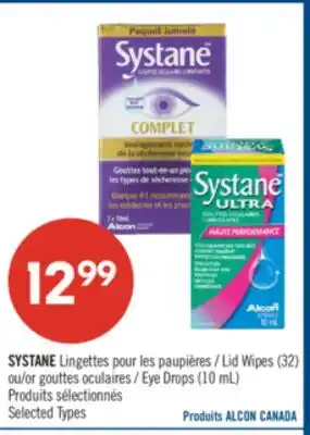 Pharmaprix SYSTANE Lid Wipes (32) or Eye Drops (10 mL) offer