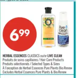 Pharmaprix HERBAL ESSENCES CLASSICS or LIVE CLEAN Hair Care Products offer
