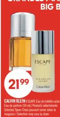 Pharmaprix CALVIN KLEIN ESCAPE or Eau de parfum offer