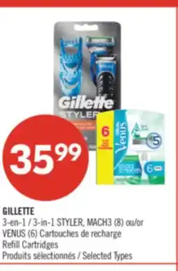 Pharmaprix GILLETTE 3-in-1 STYLER, MACH3 (8) or VENUS (6) Refill Cartridges offer