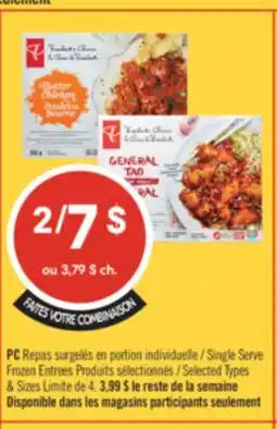 Pharmaprix PC Single Serve Frozen Entrees offer