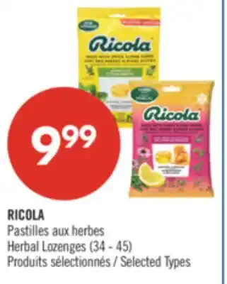 Pharmaprix RICOLA Herbal Lozenges offer