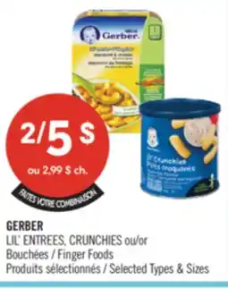Pharmaprix GERBER LIL' ENTREES, CRUNCHIES or Finger Foods offer