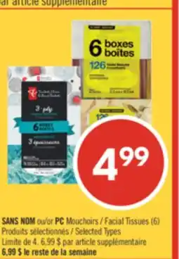 Pharmaprix NO NAME or PC Facial Tissues offer