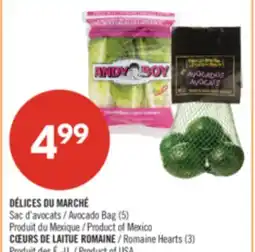Pharmaprix Avocado Bag (5) or Romaine Hearts (3) offer