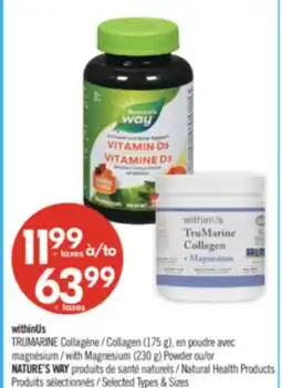 Pharmaprix TRUMARINE Collagen (175 g), with Magnesium (230 g) Powder or NATURE'S WAY Natural Health Products offer