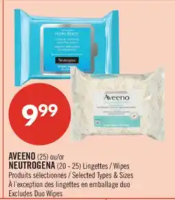 Pharmaprix AVEENO (25) or NEUTROGENA (20 - 25) Wipes offer