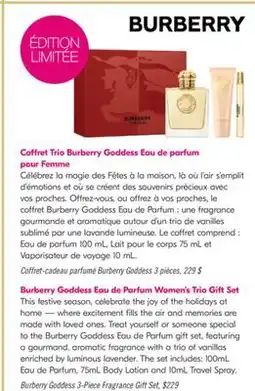 Pharmaprix Burberry Goddess 3-Piece Fragrance Gift Set offer