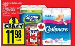 Food Basics Cashmere Bathroom Tissue, Sponge Towels Ultra Paper Towels, Scotties Facial Tissue offer