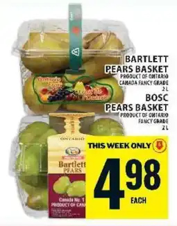 Food Basics Bartlett Pears Basket / Bosc Pears Basket offer