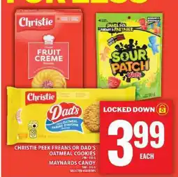 Food Basics Christie Peek Freans or Dad's Oatmeal Cookies, Maynards Candy offer