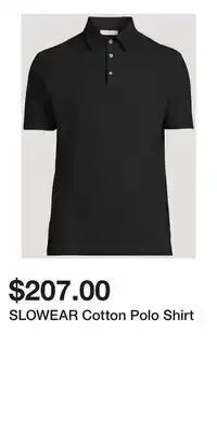 Holt Renfrew SLOWEAR Cotton Polo Shirt offer