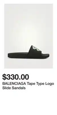 Holt Renfrew BALENCIAGA Tape Type Logo Slide Sandals offer