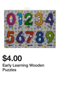 Dollarama Early Learning Wooden Puzzles offer