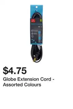 Dollarama Globe Extension Cord - Assorted Colours offer
