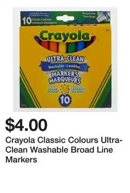 Dollarama Crayola Classic Colours Ultra-Clean Washable Broad Line Markers offer