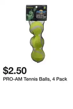 Dollarama PRO-AM Tennis Balls, 4 Pack offer