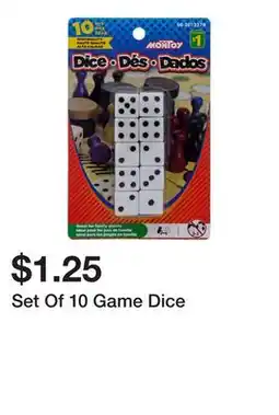 Dollarama Set Of 10 Game Dice offer