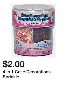 Dollarama 4 In 1 Cake Decorations Sprinkle offer