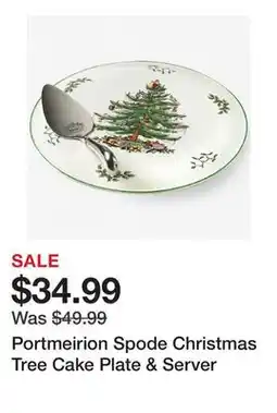 TSC Stores Portmeirion Spode Christmas Tree Cake Plate & Server offer